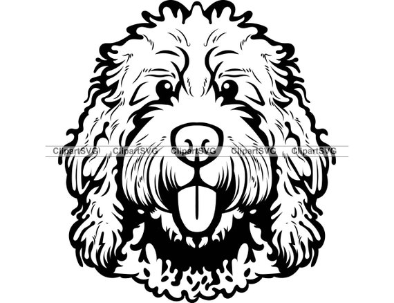 Sheepadoodle smiling dog cute puppy face canine pet old english sheepdog toy poodle breed paw drawing art logo tattoo design svg png cut download now