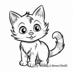 Realistic kitten coloring pages