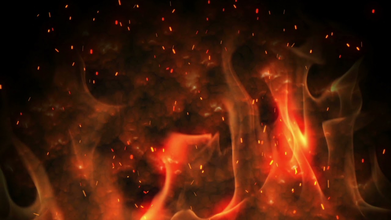 Fire screensaver with burning flames and sparks