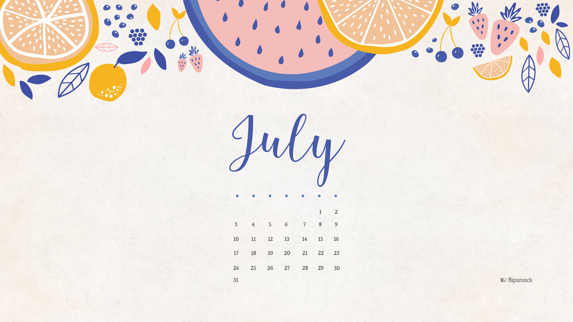 Desktop wallpapers calendar july