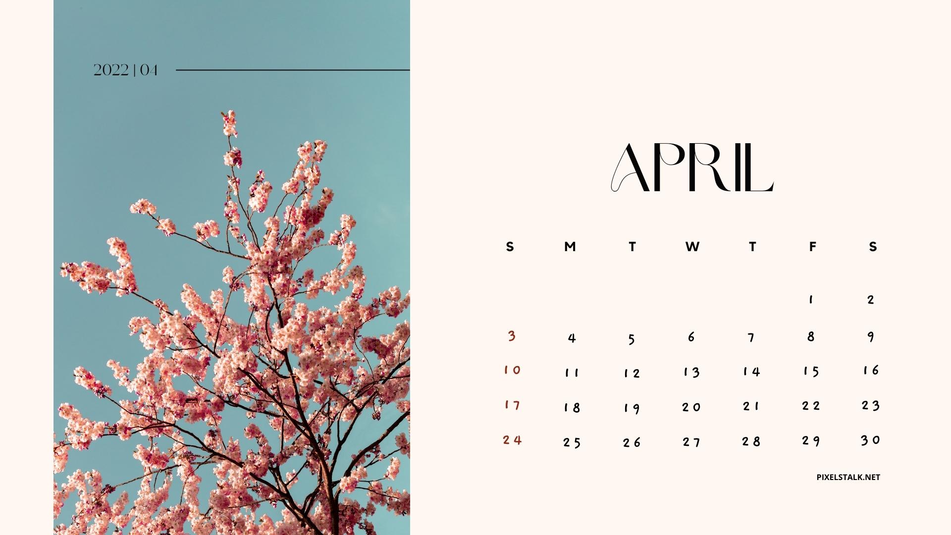 April calendar desktop wallpapers
