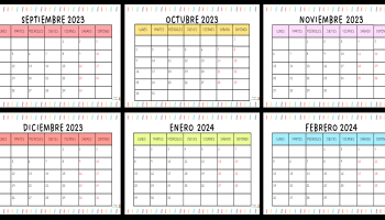 Colorido calendario para la clase dãas de la semana y tiempo