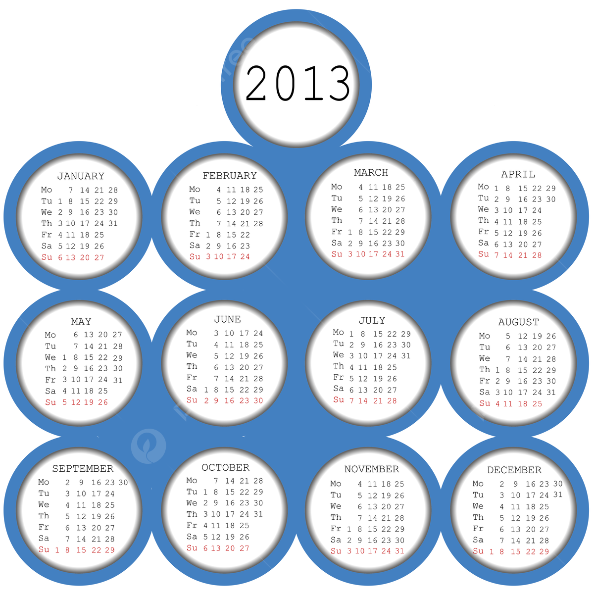 Fondo calendario con cãrculos azul geomãtricos septiembre marzo foto e imagen para dcarga gratuita