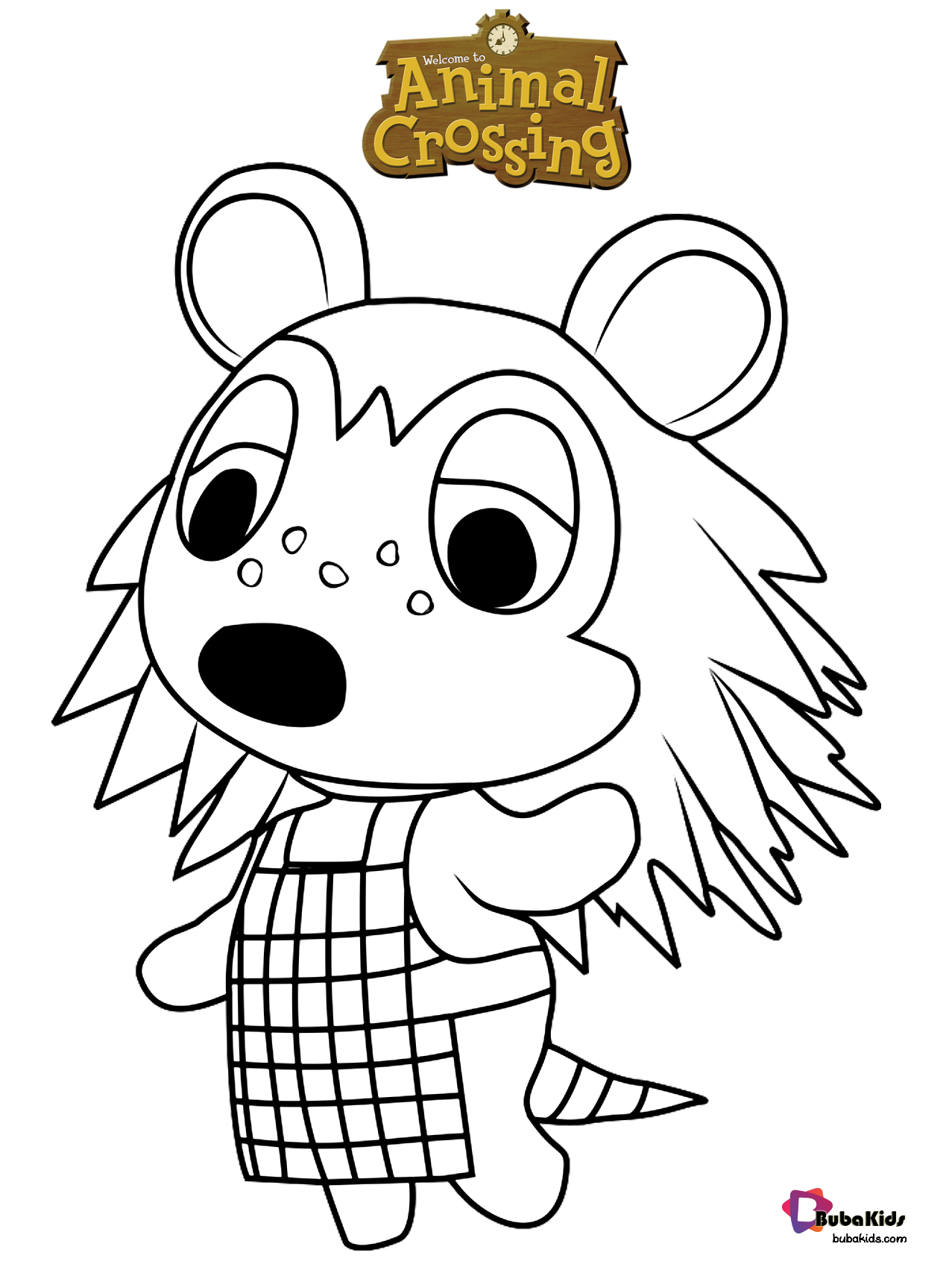 Free download to print sable animal crossing coloring page for kids collection of cartoon coloriâ animal coloring pages animal crossing cartoon coloring pages