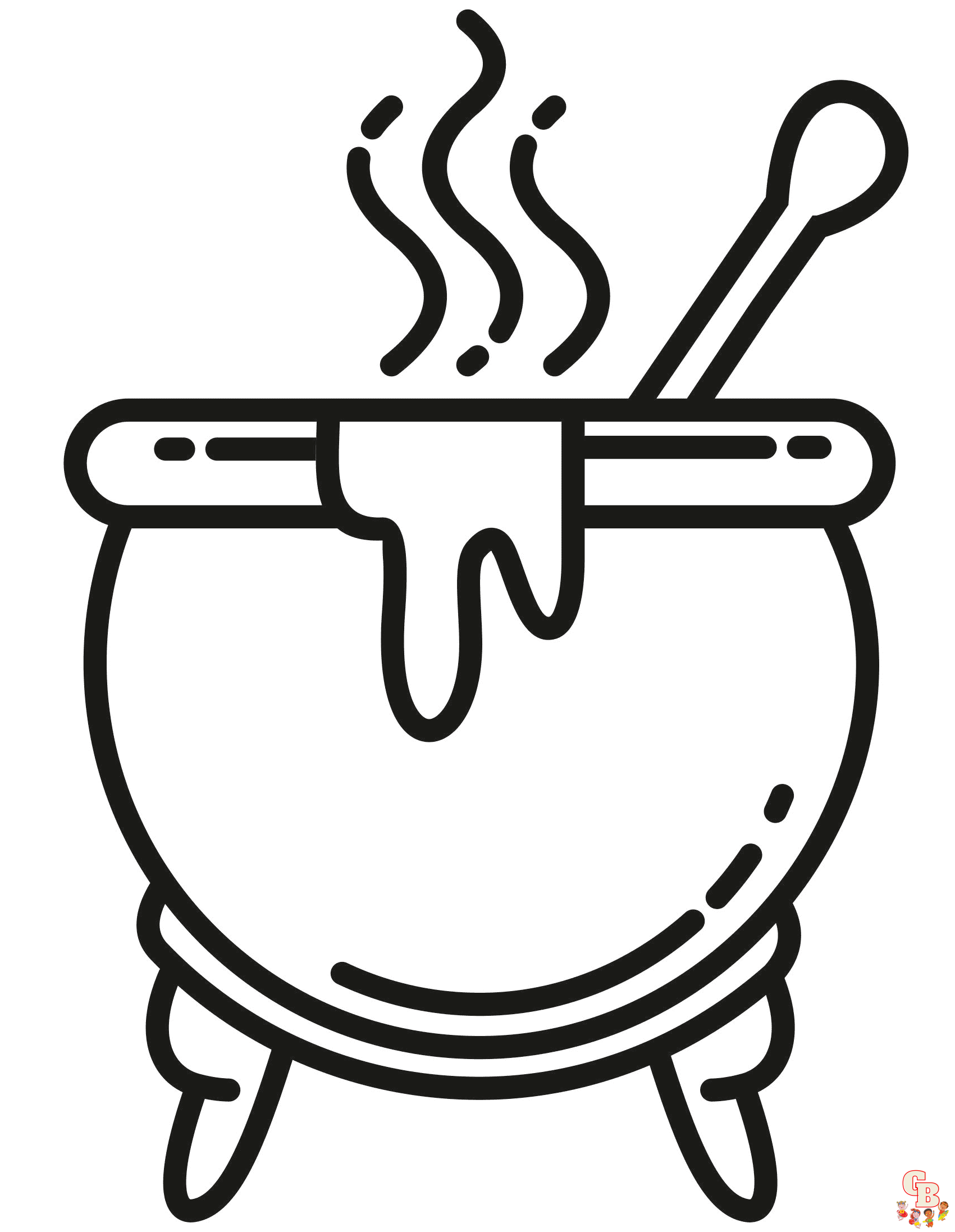Printable cauldron coloring pages free for kids and adults