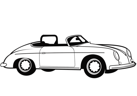 Classic convertible car coloring page free printable coloring pages