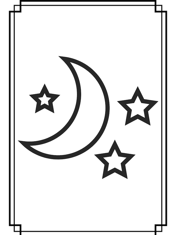 Set of printable sun and moon coloring pages for children