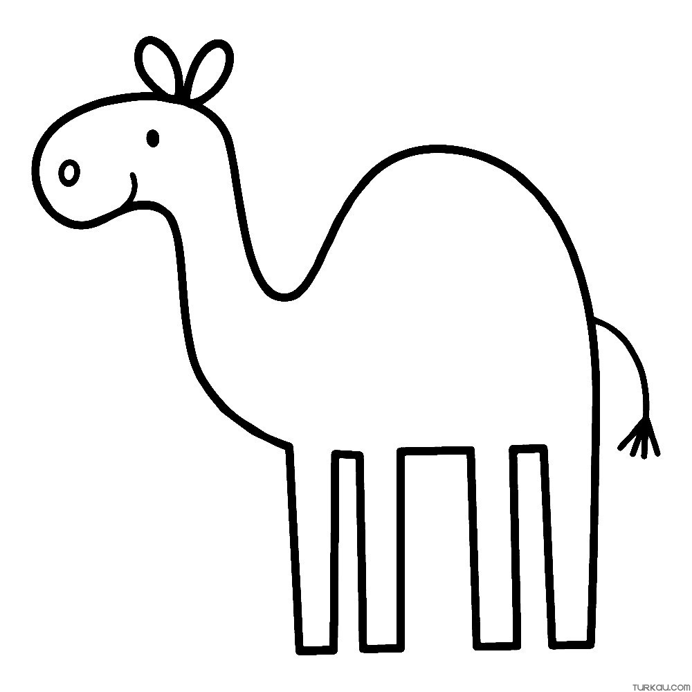 Animal camel easy coloring page
