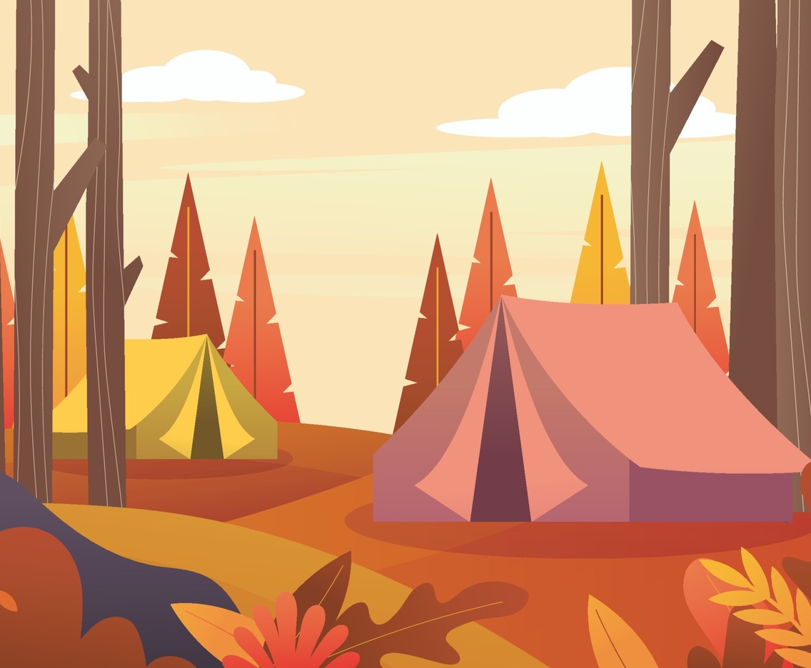 Autumn camping background