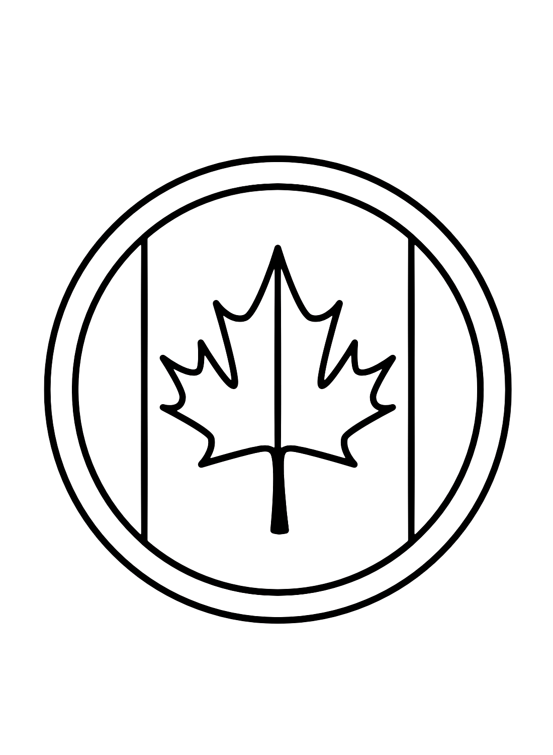 Maple leaf canadian coloring page