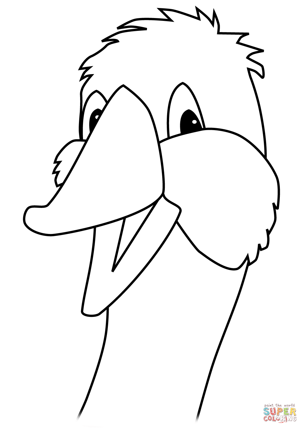 Cartoon goose head coloring page free printable coloring pages