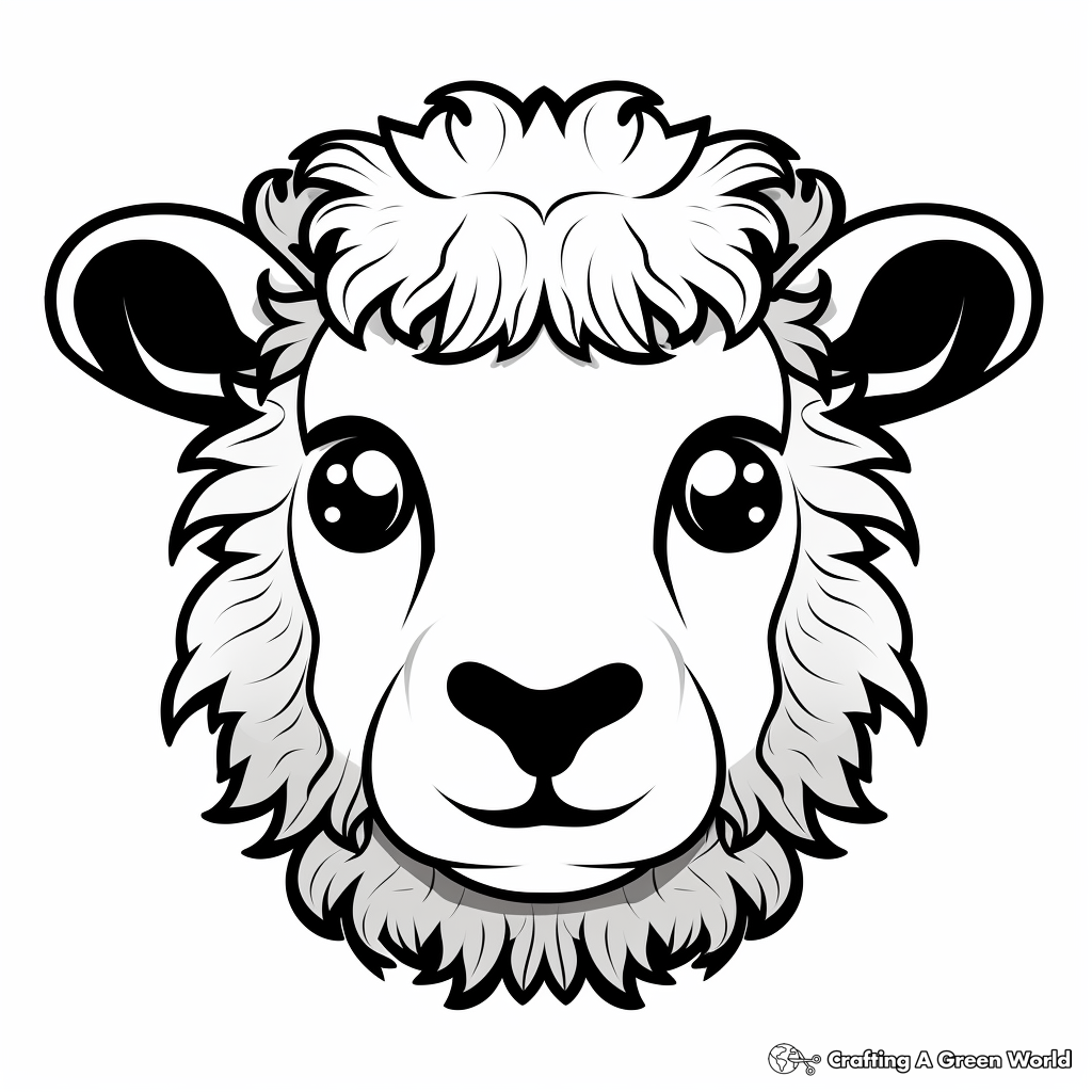 Sheep head coloring pages