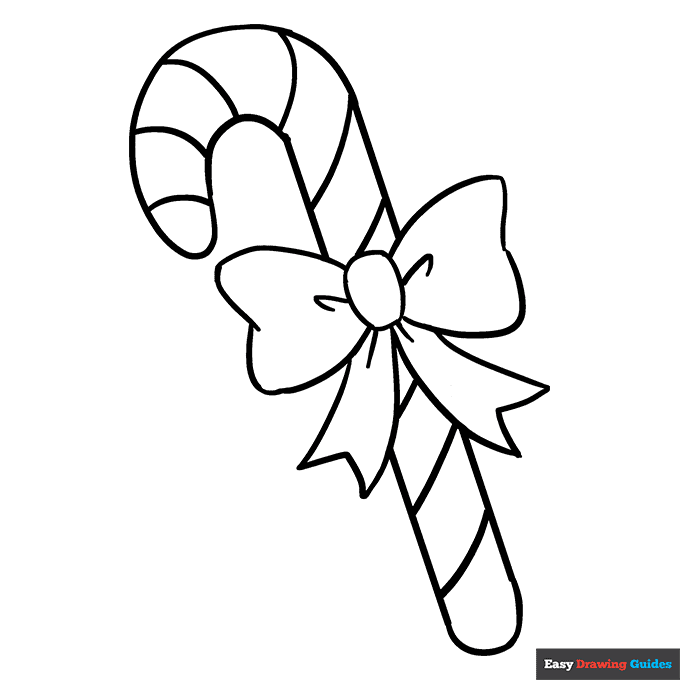 Candy cane coloring page easy drawing guides