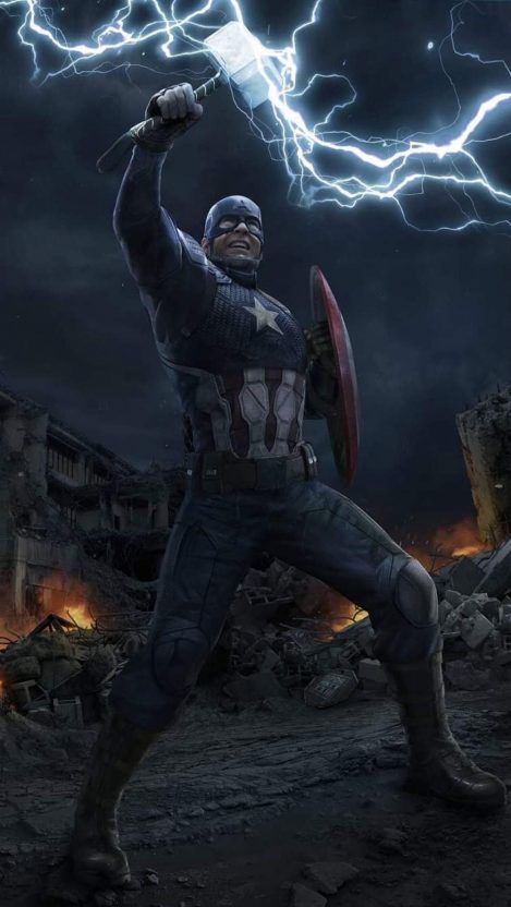 Captain america with thor hammer endgame fight iphone wallpaper marvel avengers captain america wallpaper avengers wallpaper