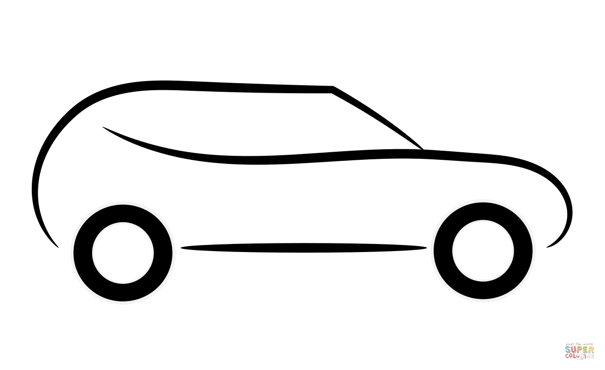 Car icon coloring page free printable coloring pages