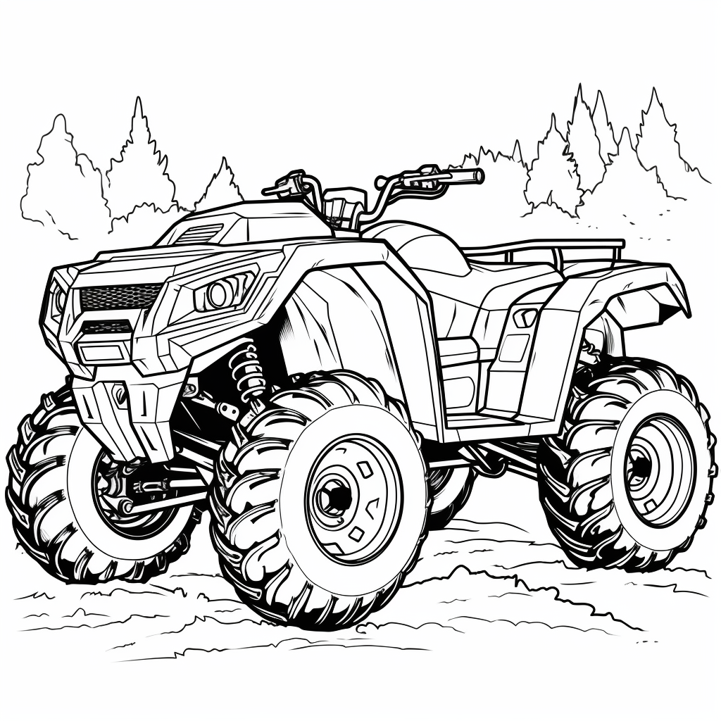 Four wheeler coloring pages