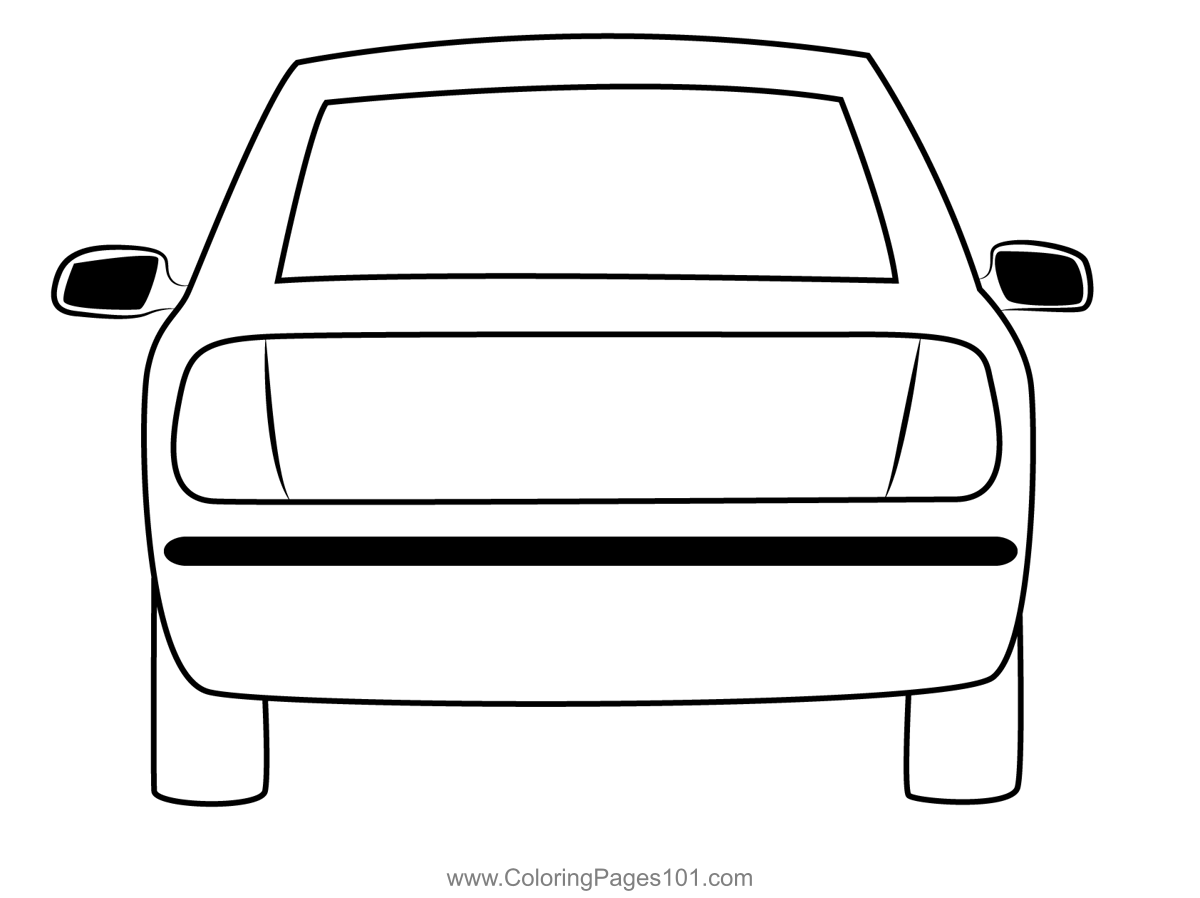 Car clip art coloring page for kids