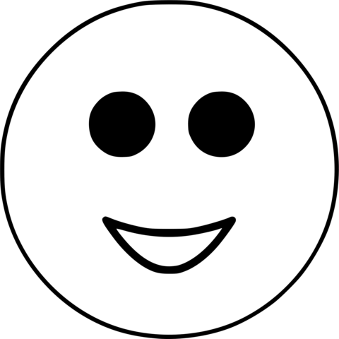 Dibujo de cara de emoji sonriente feliz en blanco y negro para colorear dibujos para colorear imprimir gratis