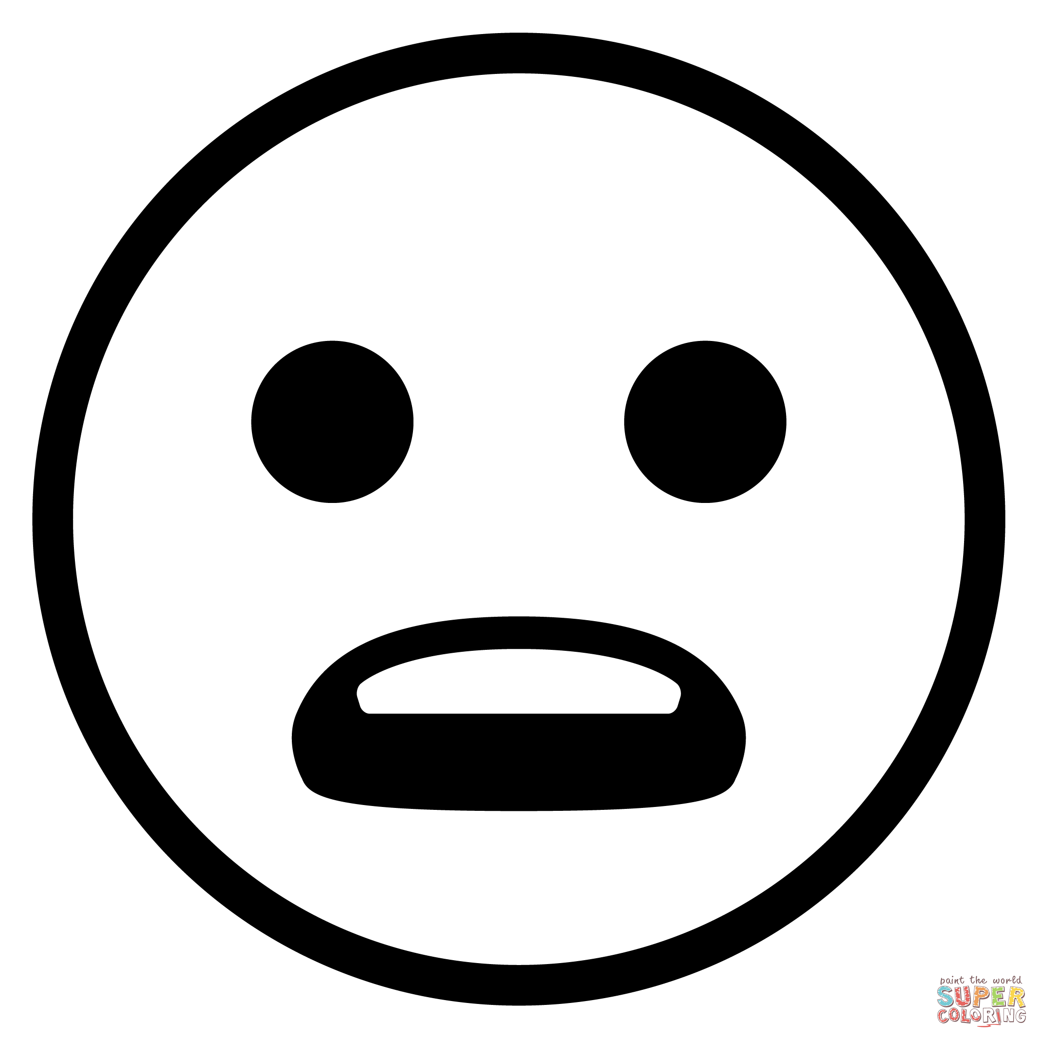 Frowning face with open mouth emoji coloring page free printable coloring pages