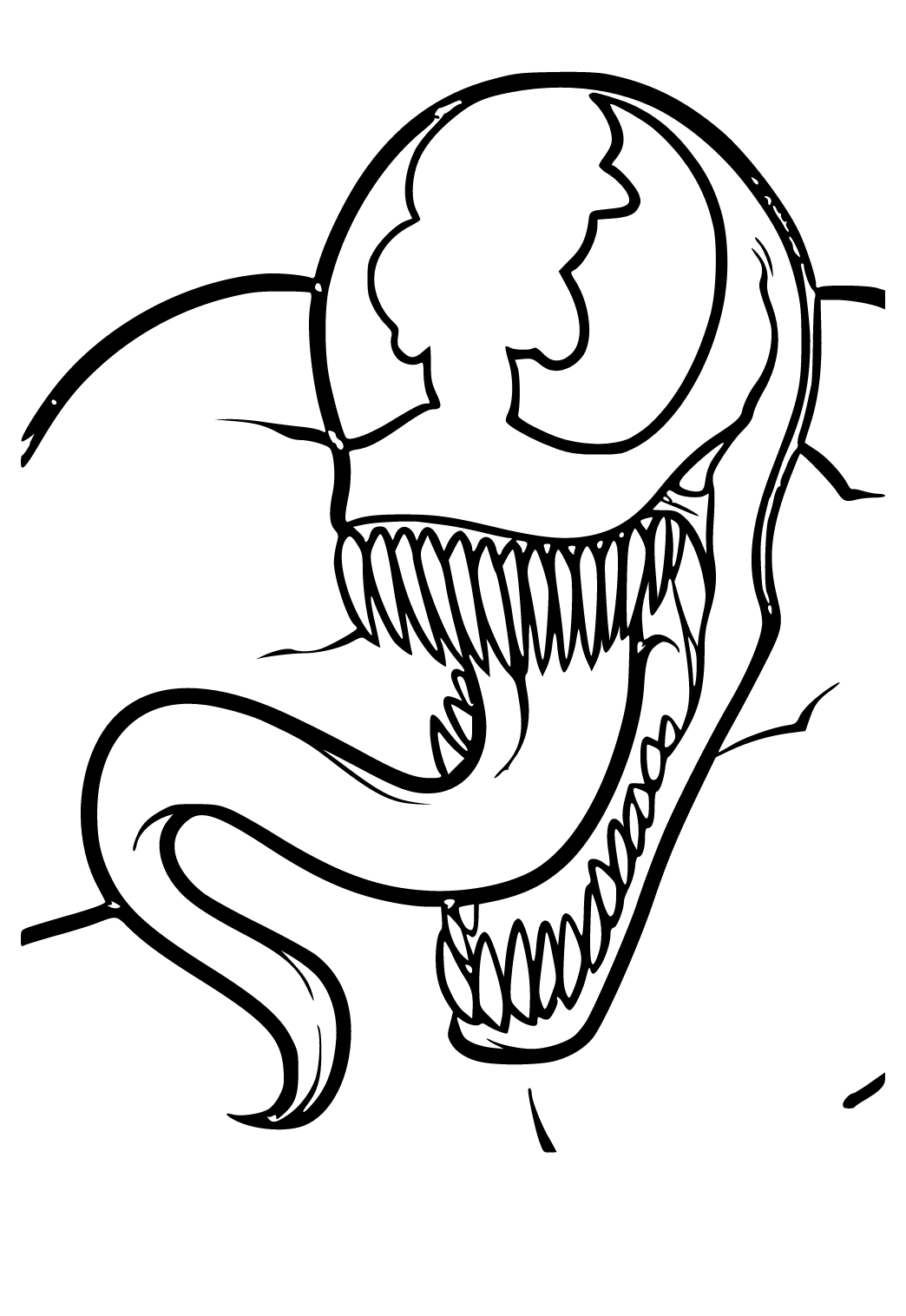 Free printable carnage tongue coloring page sheet and picture for adults and kids girls and boys