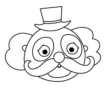Premium vector vector black and white clown face circus artist avatar outline clipart amusement holiday line icon cute funny festival character clip art street show edian illustration or coloring page