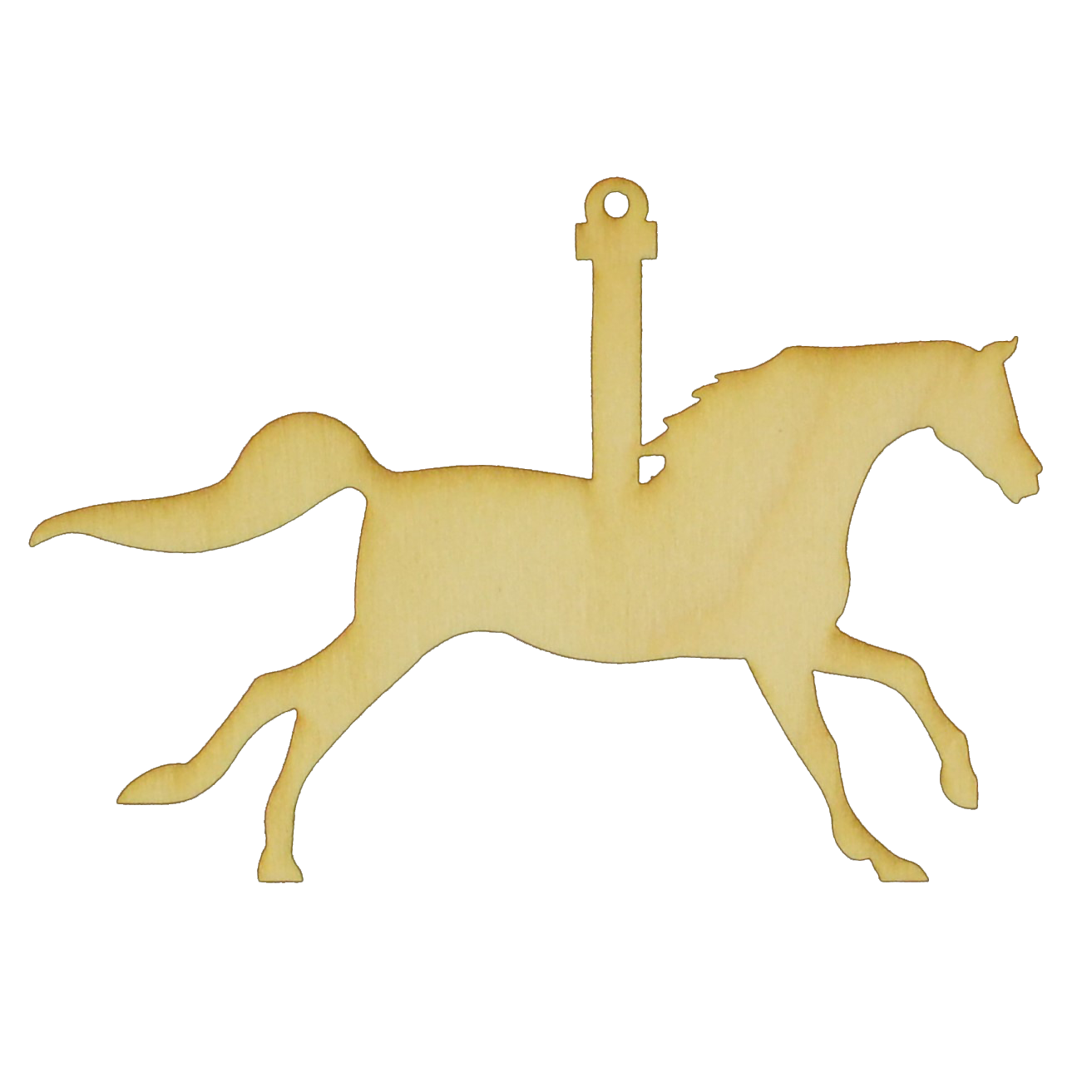 Horse wood ornament