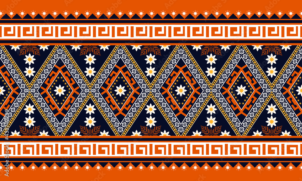 Geometric ethnic oriental pattern traditional design for backgroundcarpet wallpaperclothingwrappingbatikfabricvector illustrationembroidery style vector