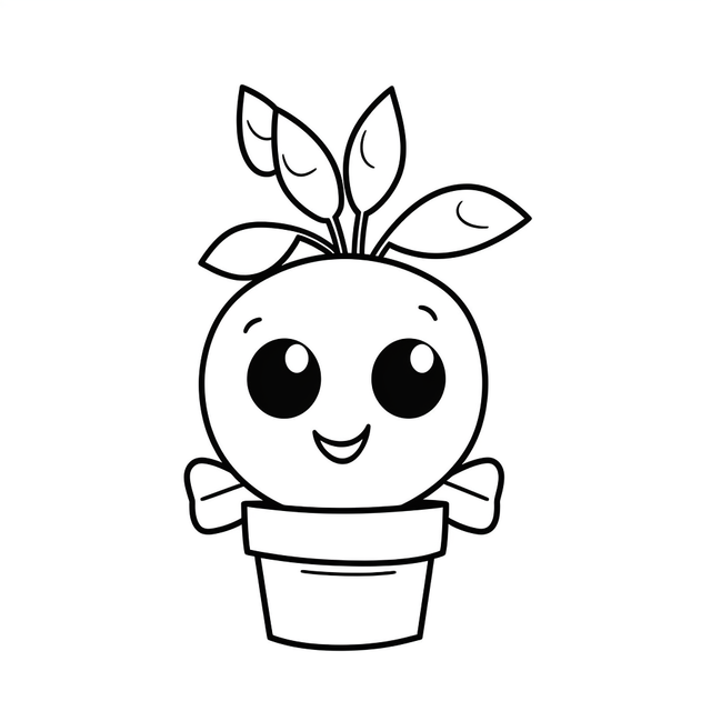 Cute plant coloring page cartoon illustrations for kids outline sketch drawing vector foliage drawing foliage outline foliage sketch png and vector with transparent background for free download