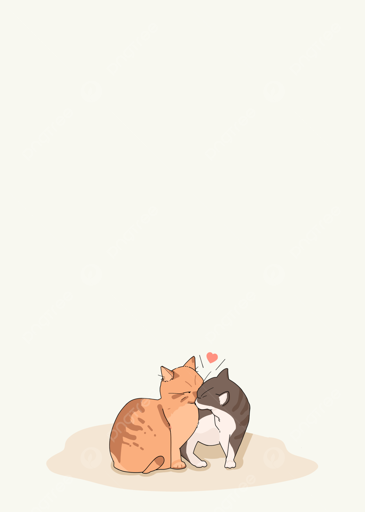 Cat cartoon wallpaper orange background cute animal cat background image for free download
