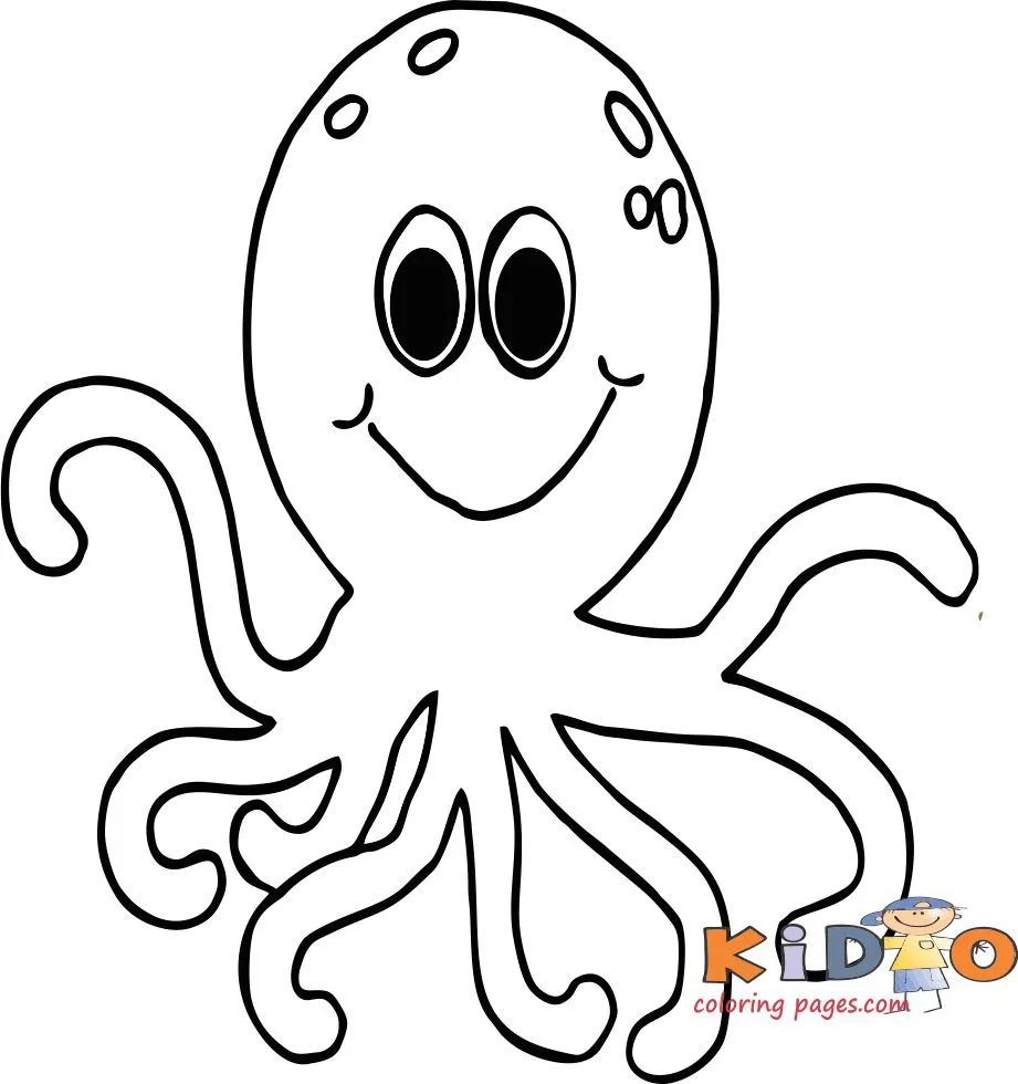 Octopus coloring in pages print out