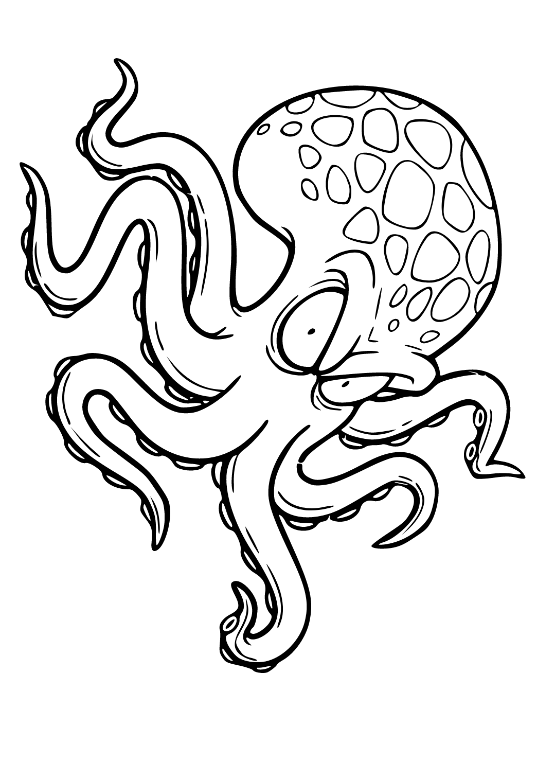 Free printable octopus spiteful coloring page for adults and kids