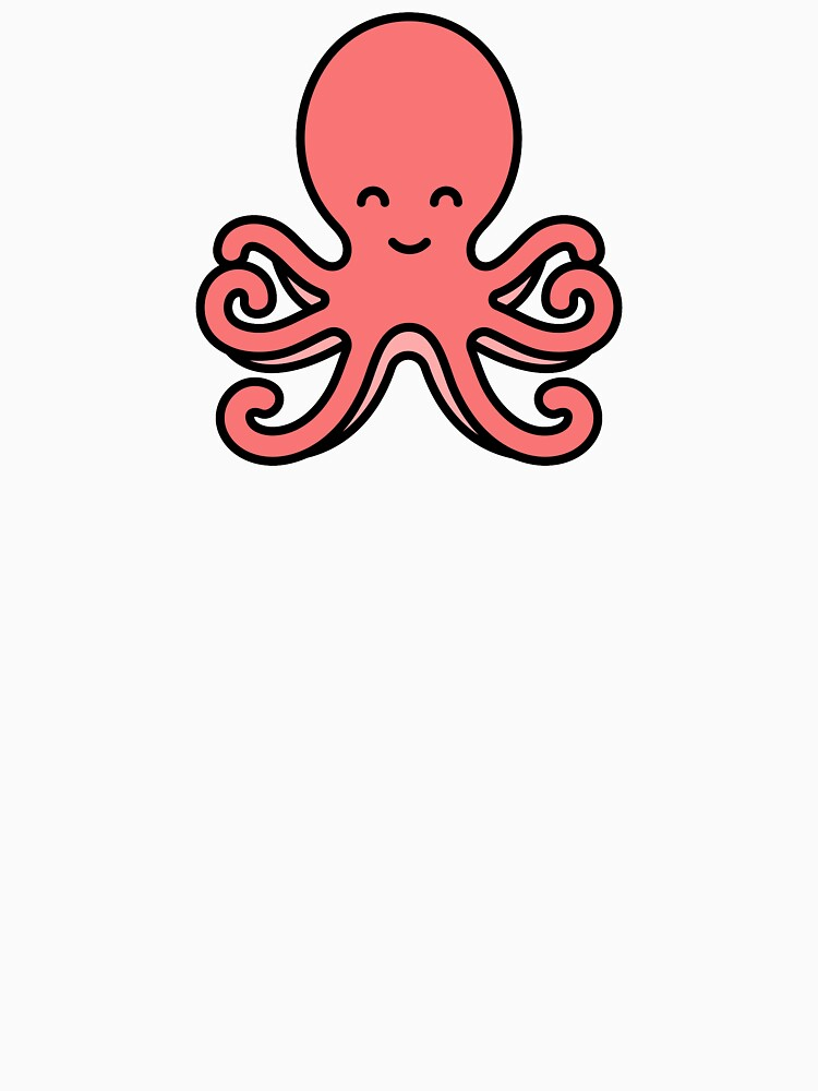 Cute happy octopus cartoon logo t