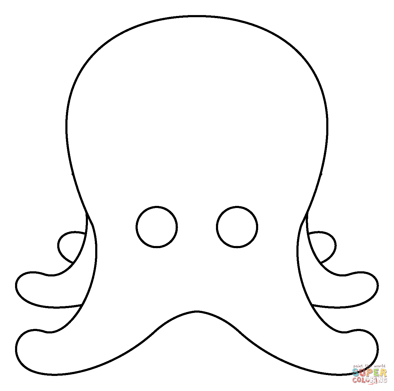 Octopus emoji coloring page free printable coloring pages