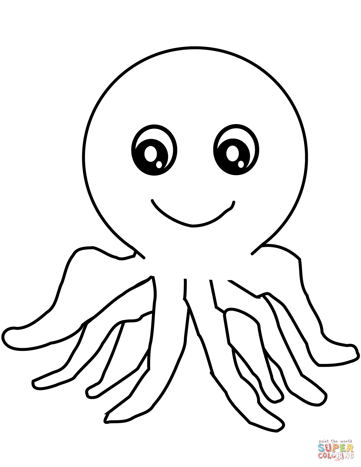 Cartoon octopus coloring page free printable coloring pages