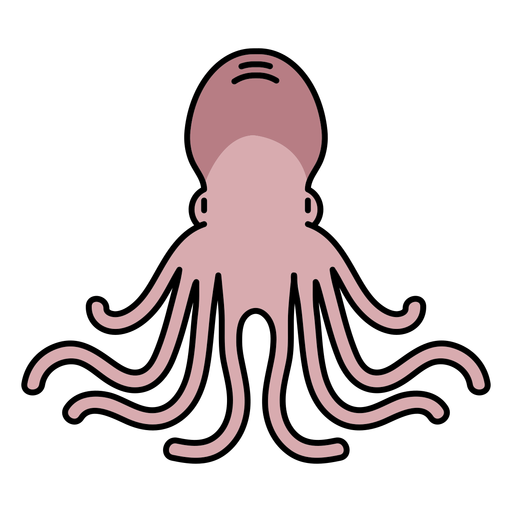 Frontal simple octopus color stroke png svg design for t