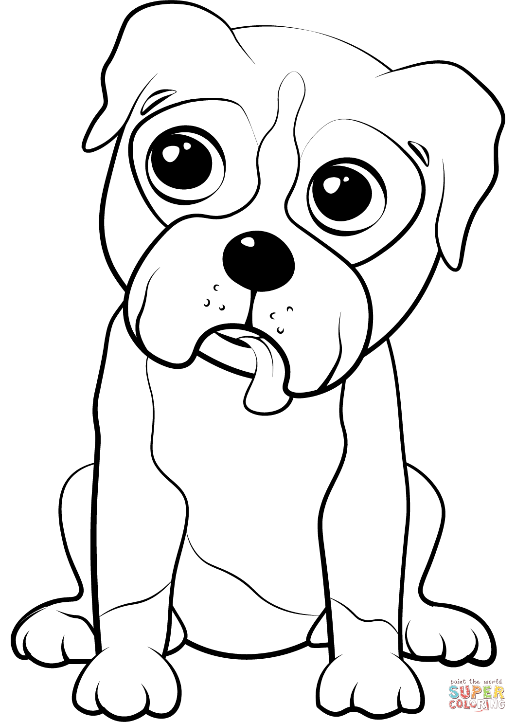 Boxer puppy coloring page free printable coloring pages