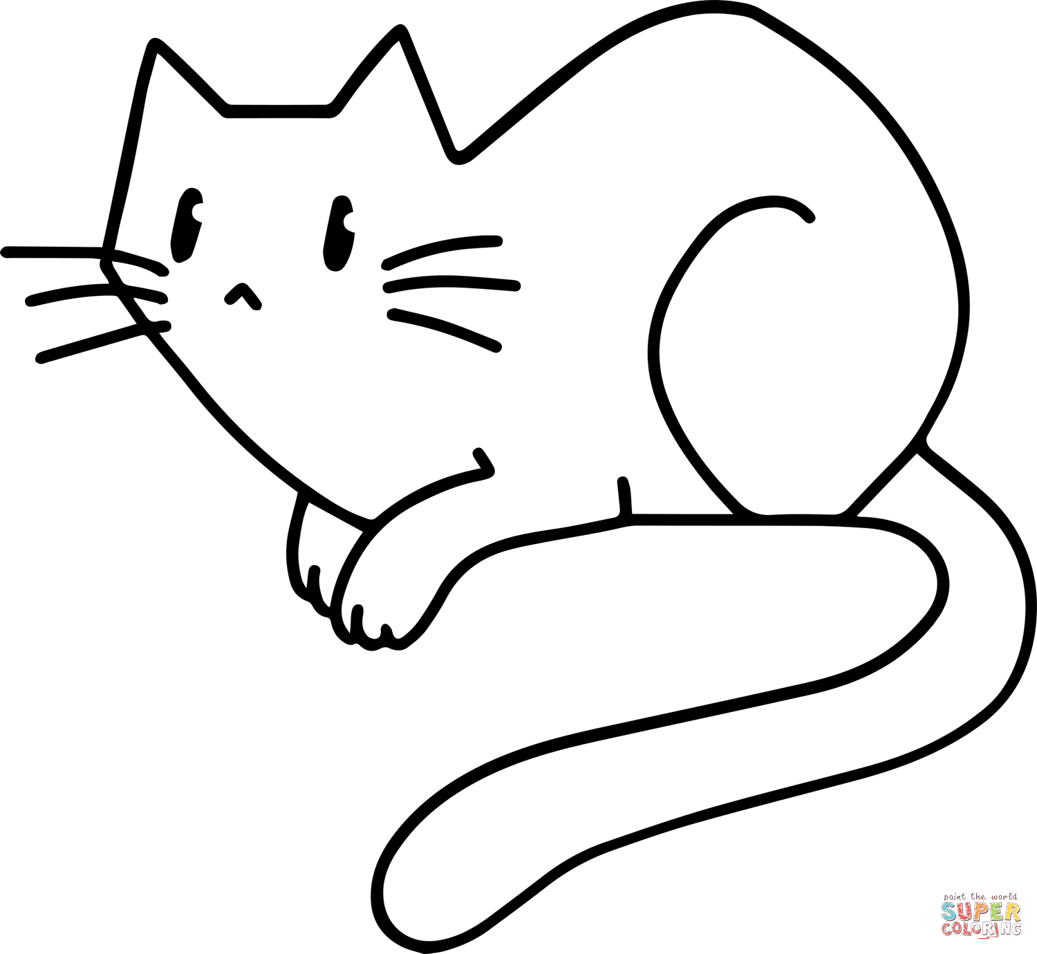 Cartoon cat coloring page free printable coloring pages