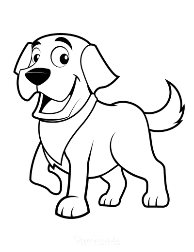 Coloring pages dog coloring pages happy cute cartoon dog