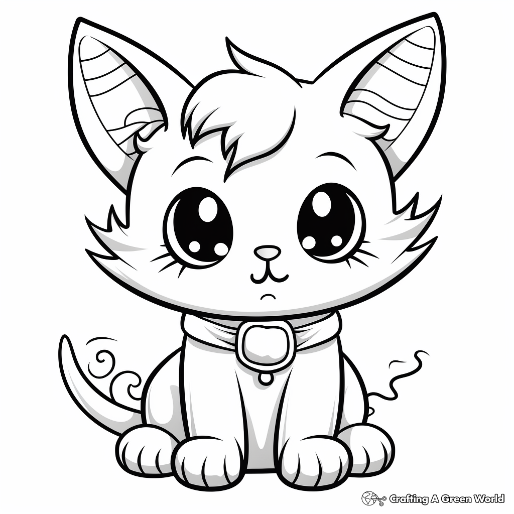Angel cat coloring pages