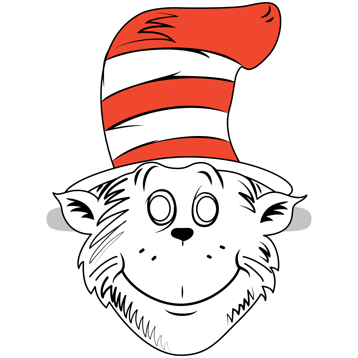 Cat in the hat mask template free printable papercraft templates