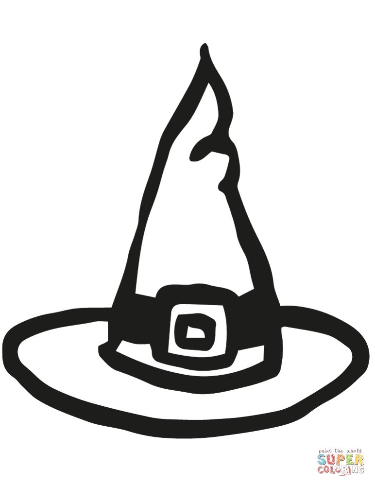 Halloween witch hat coloring page free printable coloring pages