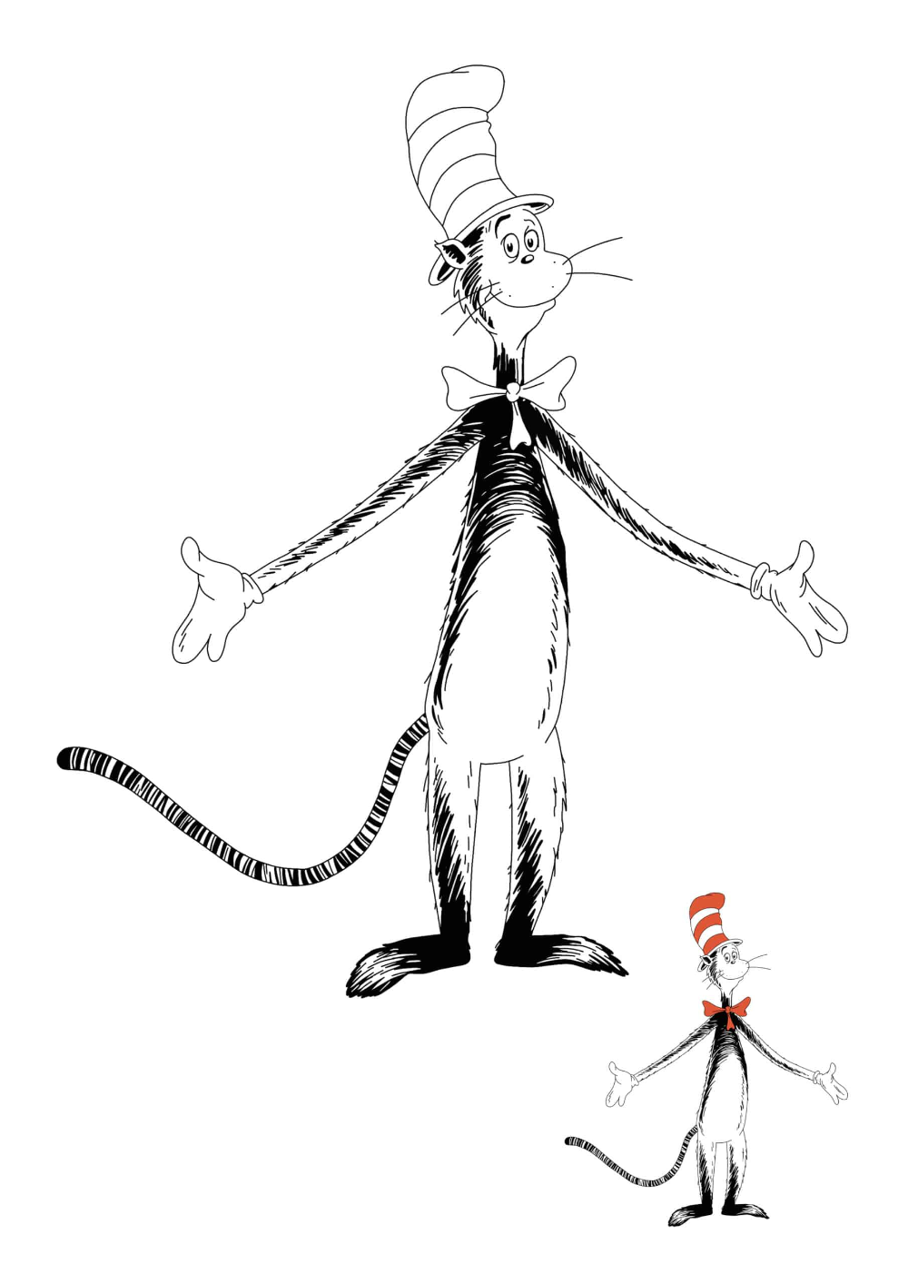 Cat in the hat coloring pages