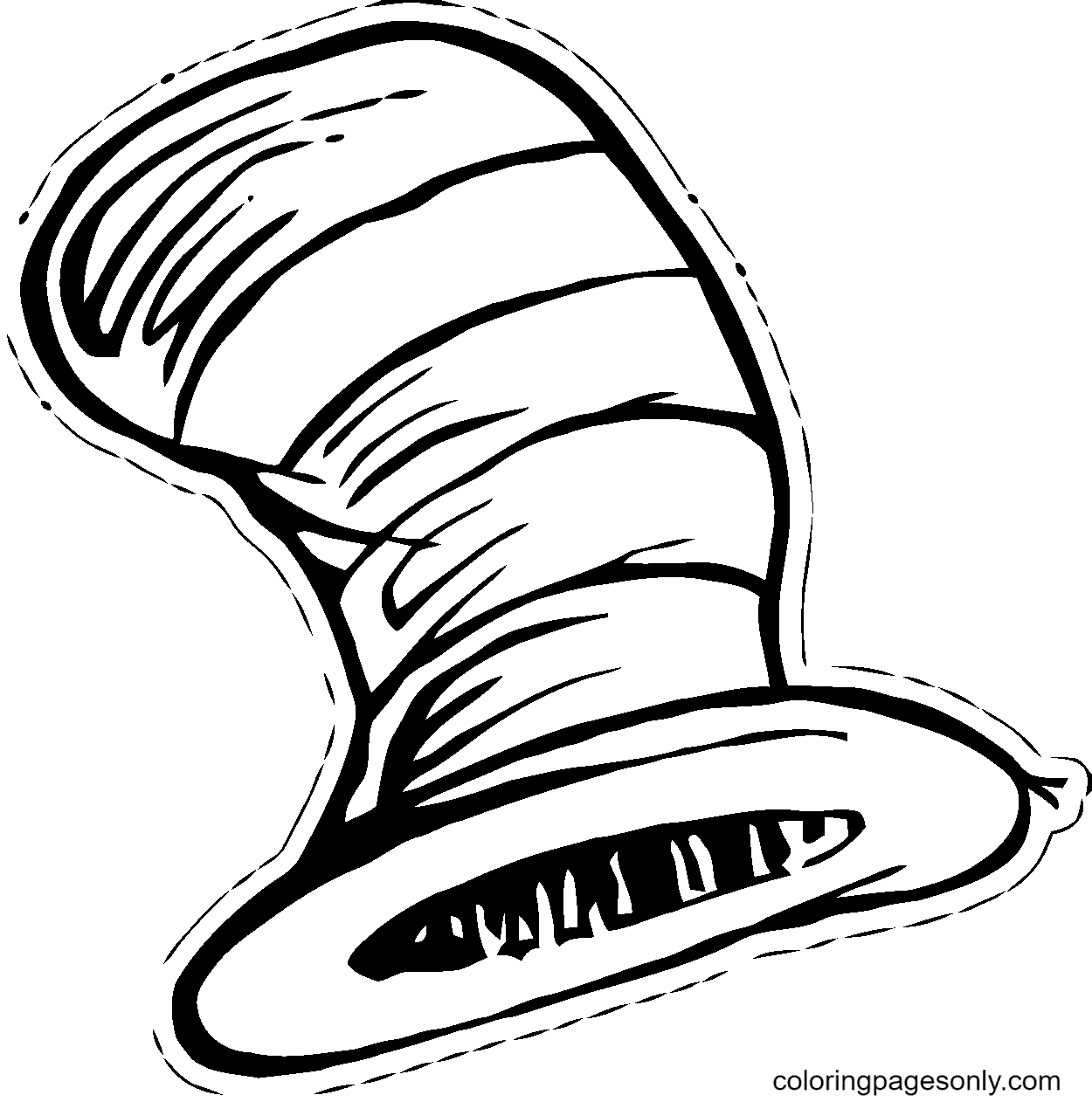 Cats hat coloring pages