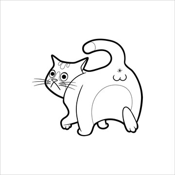 Premium vector cat butt coloring page for cat lovers