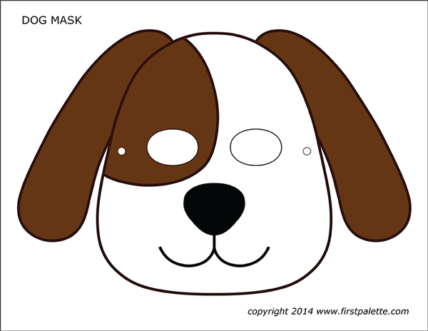 Dog or puppy masks free printable templates coloring pages