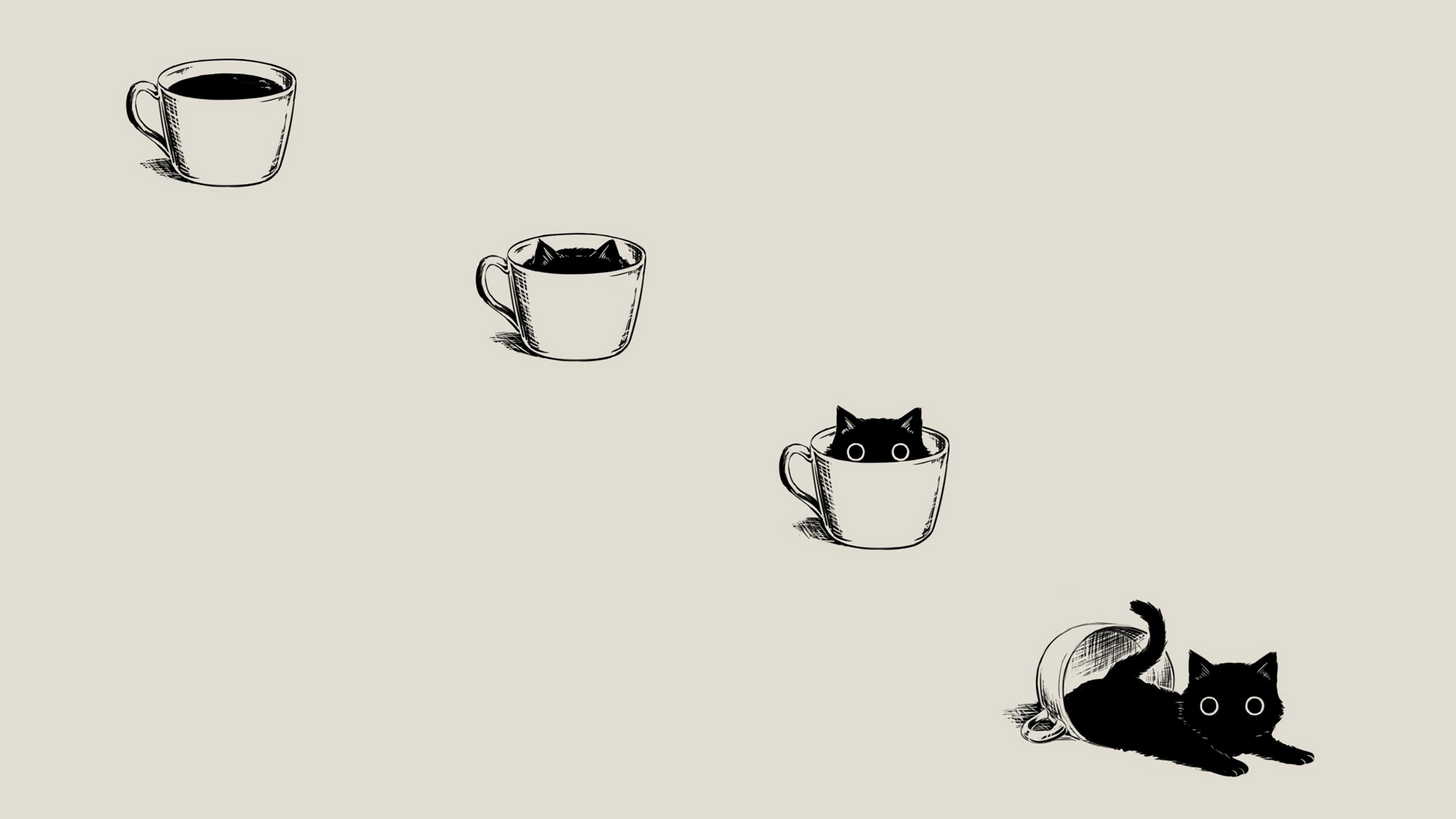 Cat ã minimal desktop wallpaper desktop wallpaper simple cute cat wallpaper
