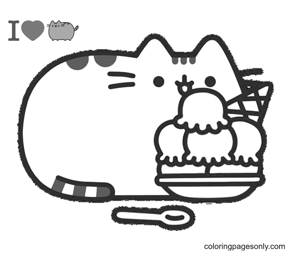 Pusheen coloring pages printable for free download