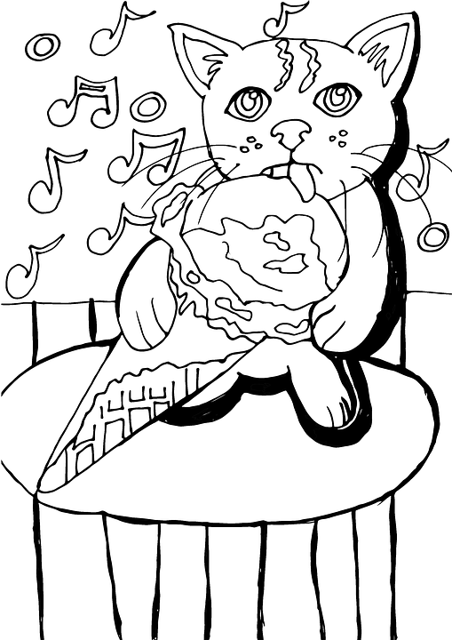 Download ice cream cat drawing royalty