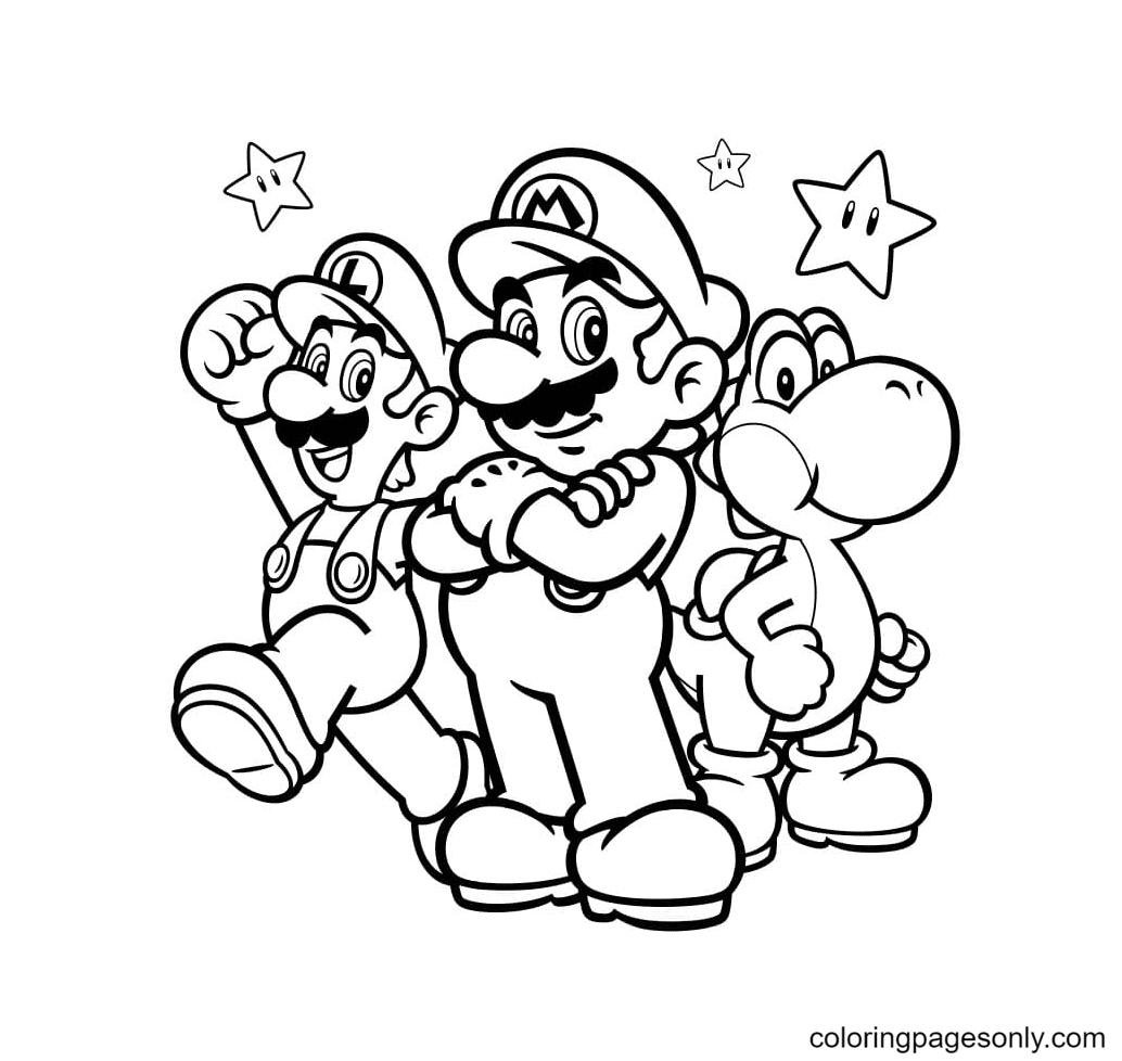Luigi coloring pages printable for free download