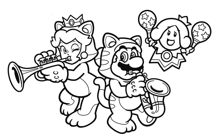 Cat mario coloring pages at free download